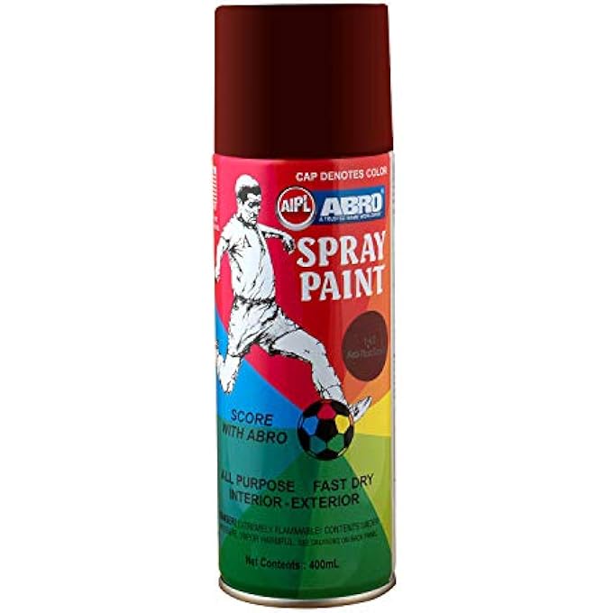 Abro SP-142 MULTIPURPOSE COLOUR SPRAY PAINT CAN (400ML, ANTI-RUST BROWN) DIY QUICK DRYING FOR METAL, WOOD, WALLS, AUTOMOTIVE CARS AND BIKES - Image 1
